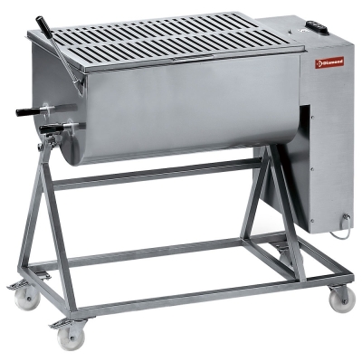 Mélangeur à viande en inox 120 kg, piètement sur roues MCR-120P/N